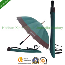 16 Ribs Rain Straight Golf Umbrellas with Printed Logos (GOL-1627B)